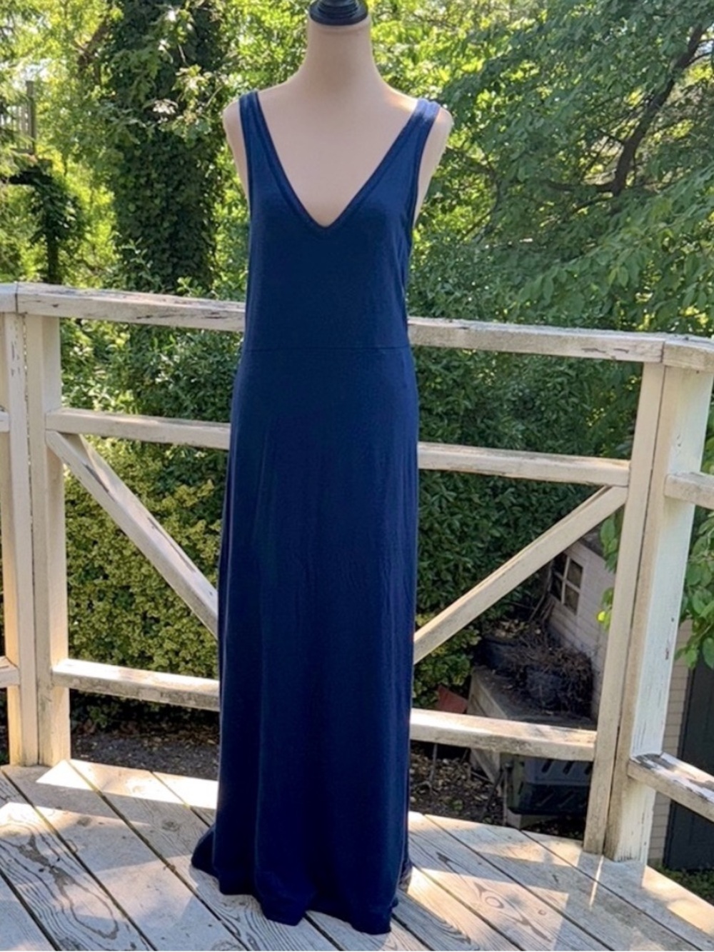 Lou & Grey Navy Blue Knit Tank Top Maxi Sundress Size M